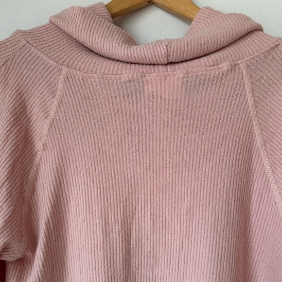 Anthropologie Maeve Womens Pink Ribbed Cowl Neck Sweater Pullover Knit - Picture 9 of 12